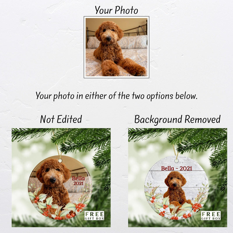 Custom Pet Photo Ornaments: Dog & Cat Memorial Gifts