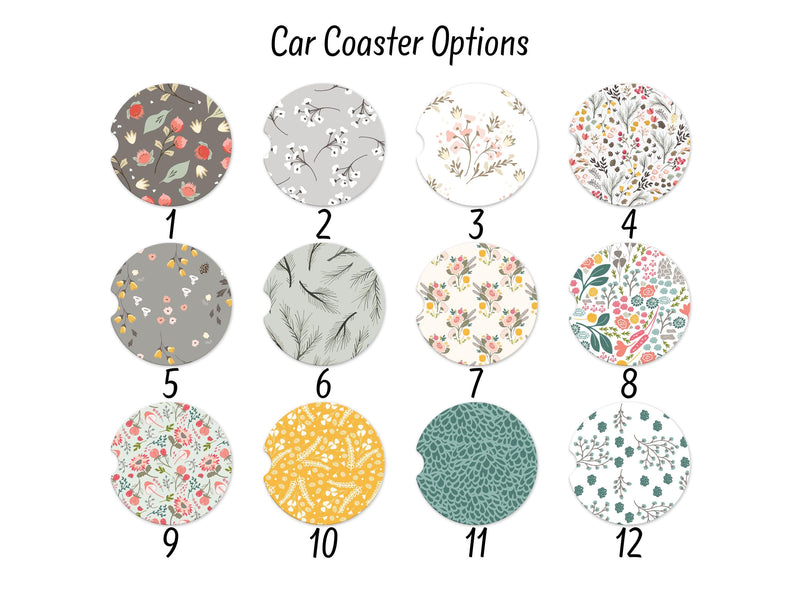 Floral Car Coaster Set: Trendy Car Accessories