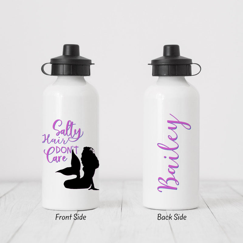 Personalized Mermaid Water Bottle: Custom Name, Aluminum Sports Bottle
