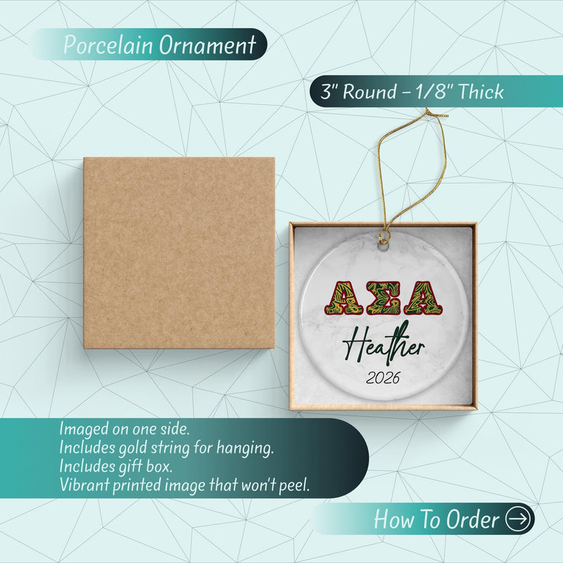 Alpha Sigma Alpha Sorority Ornament: Custom Greek Gift