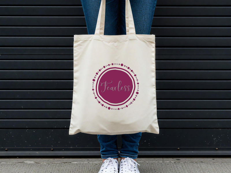 Fearless, Gift for Her, Fearless Gift, Tote Bag Quote, Tote Bag, Canvas Tote Bag, Canvas Bag, Shoulder Bag, Personalized Tote Bag, TG11