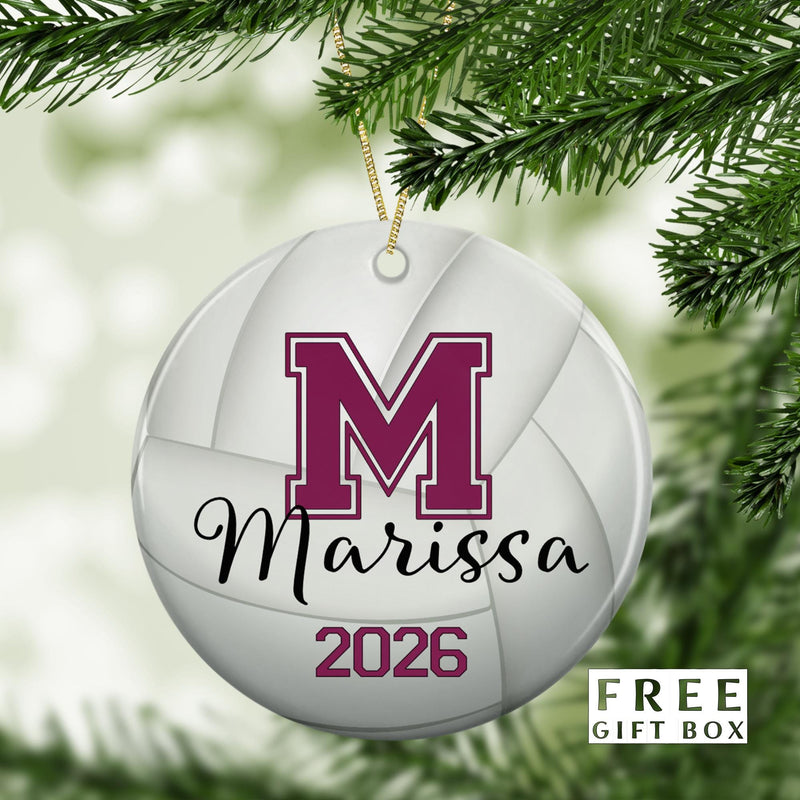 Volleyball Ornament, Senior Graduation Commemorative, Christmas Keepsake