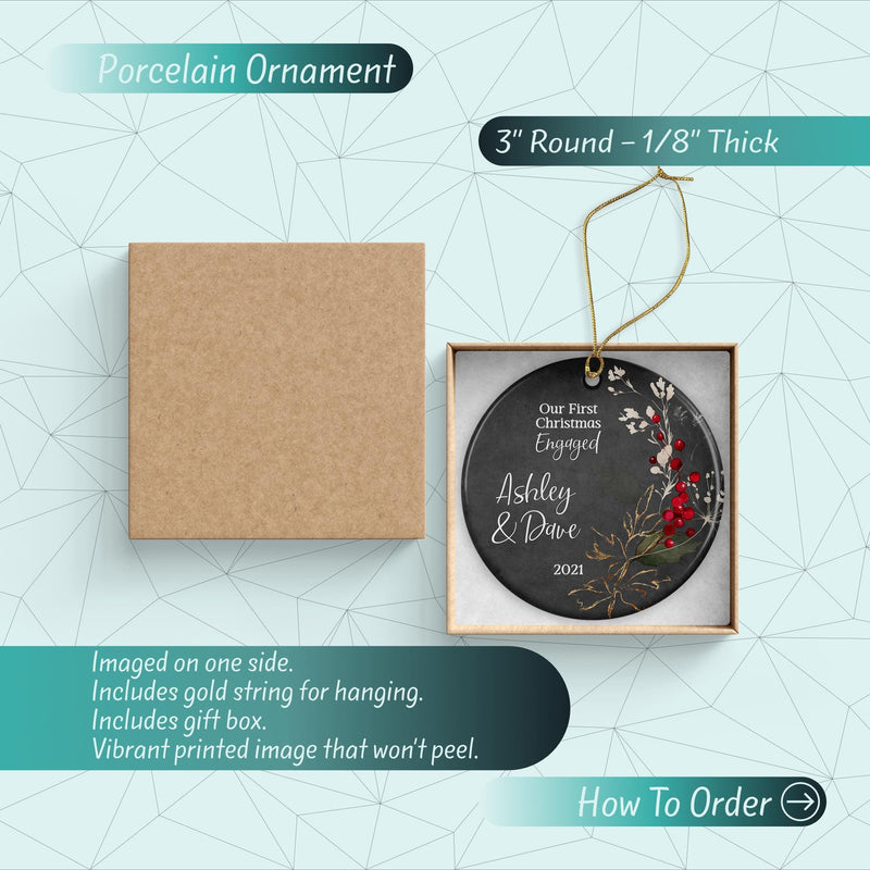Personalized First Christmas Name Ornament - The Ultimate Newlywed and Engagement Gift