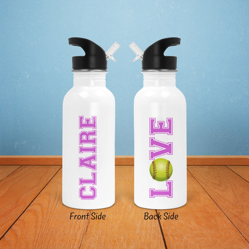 Softball, Softball Gifts, Gift for Her, Softball Water Bottle, Team Gifts, Sports Water Bottle, Softball Team, Softball Player Gift, SZ26