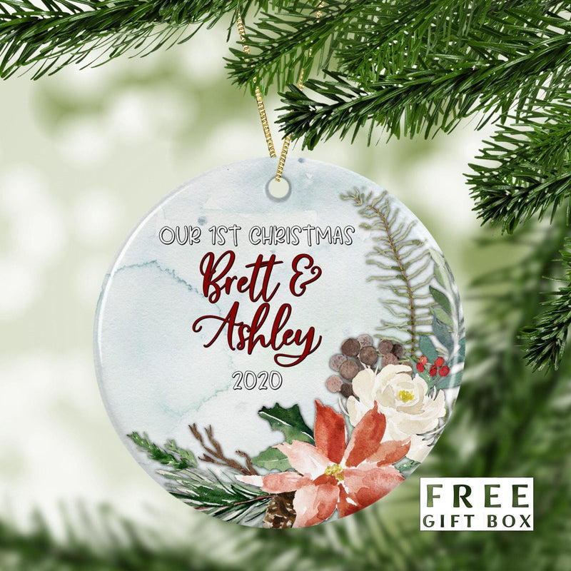 Our First Christmas Custom Couple Ornament - Perfect Stocking Stuffer