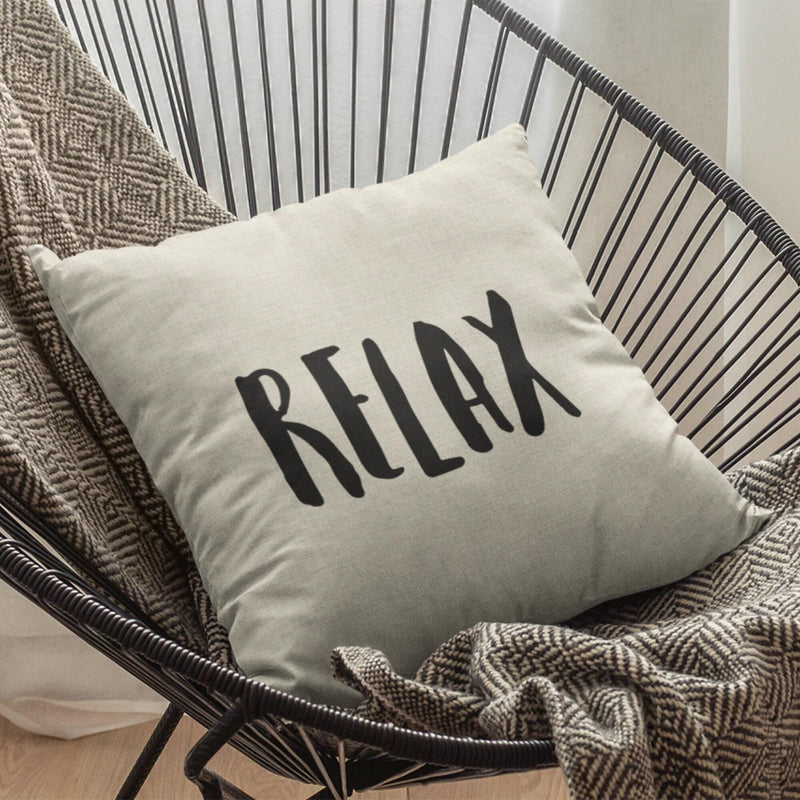 Relax Linen Pillow Cover: Modern Home Decor (15.75" x 15.75")