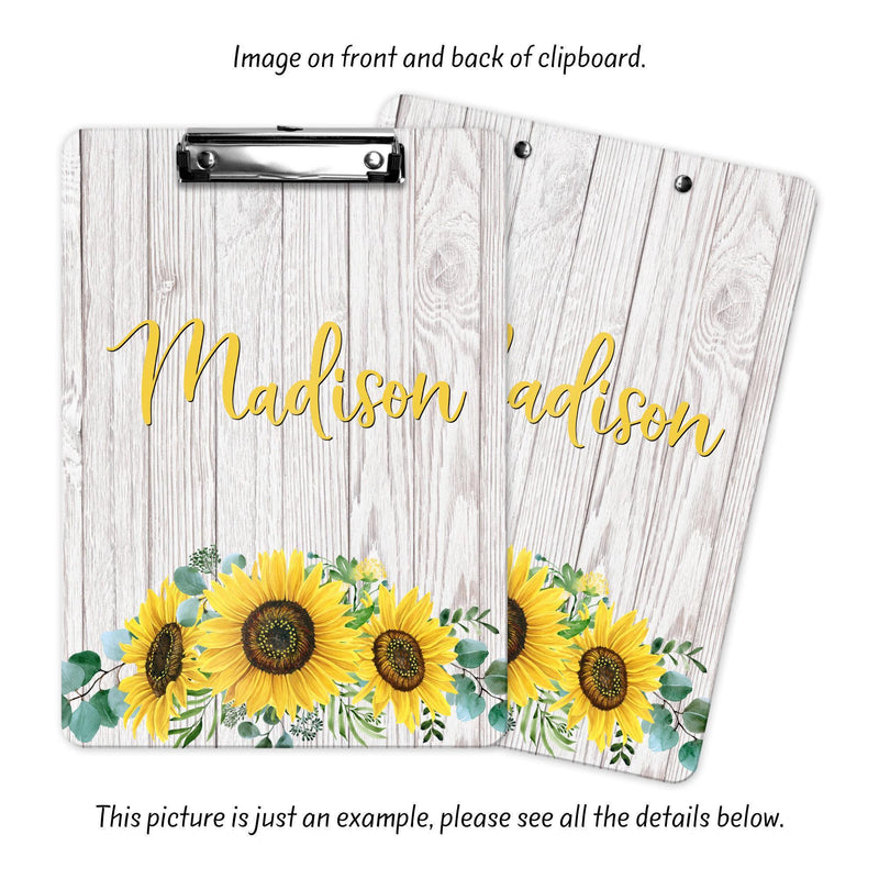 Sunflower Teacher Appreciation, Custom Clipboard, Monogram Clip Board, Monogram Teacher Gift, Personalized Office Gifts, Clip Board, CB36