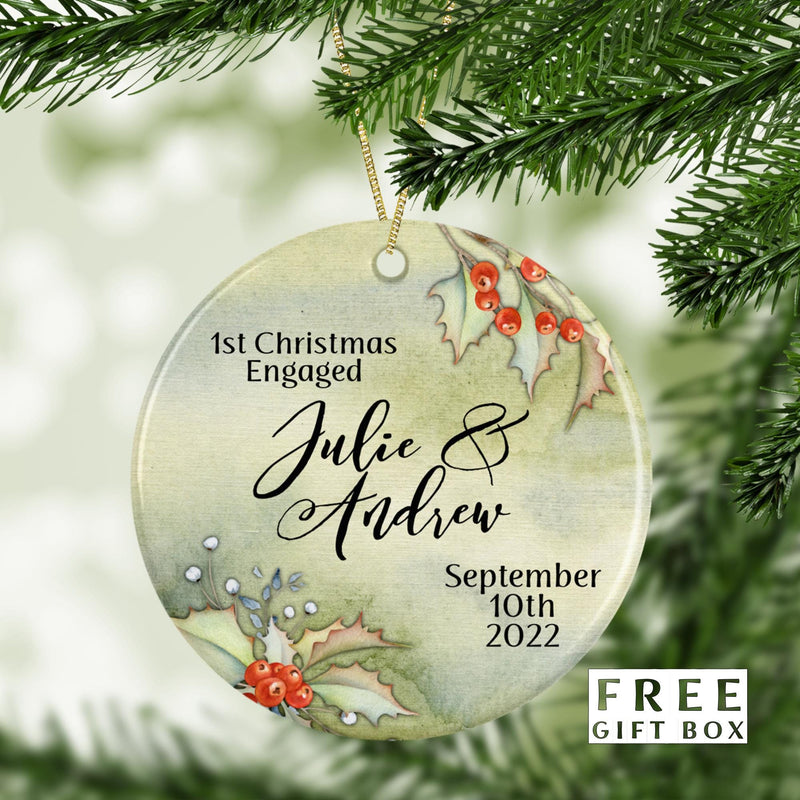 Just Married - Our First Christmas Custom Ornament - Personalized Wedding Keepsake