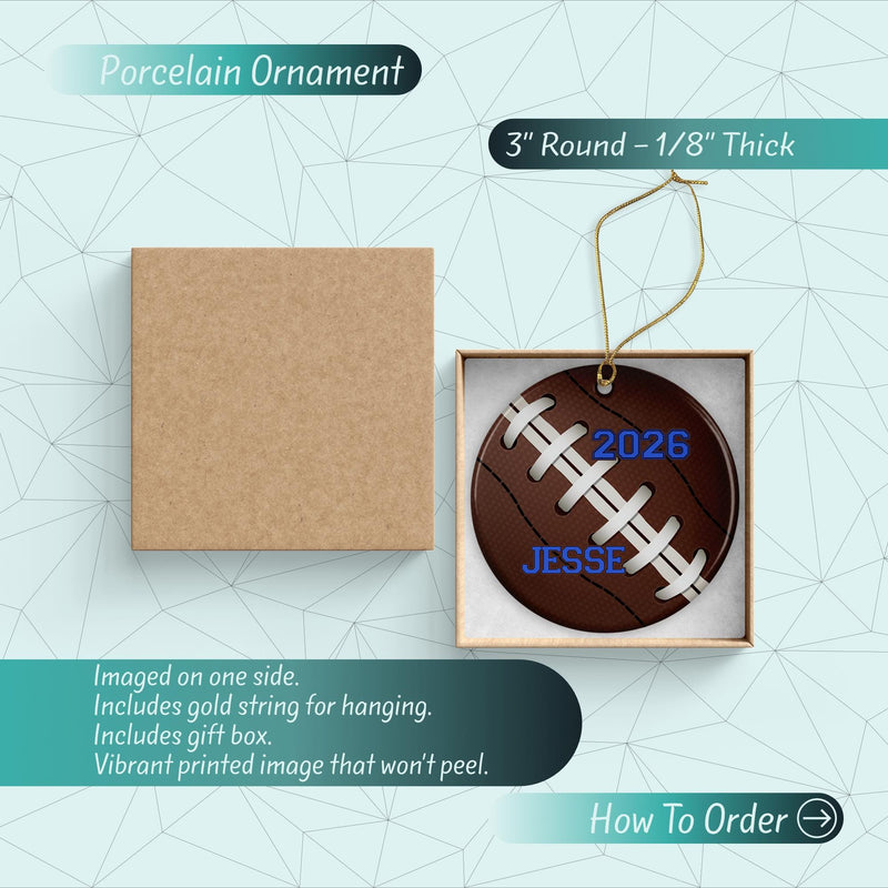 Football Ornament - The Perfect Holiday or Graduation Gift