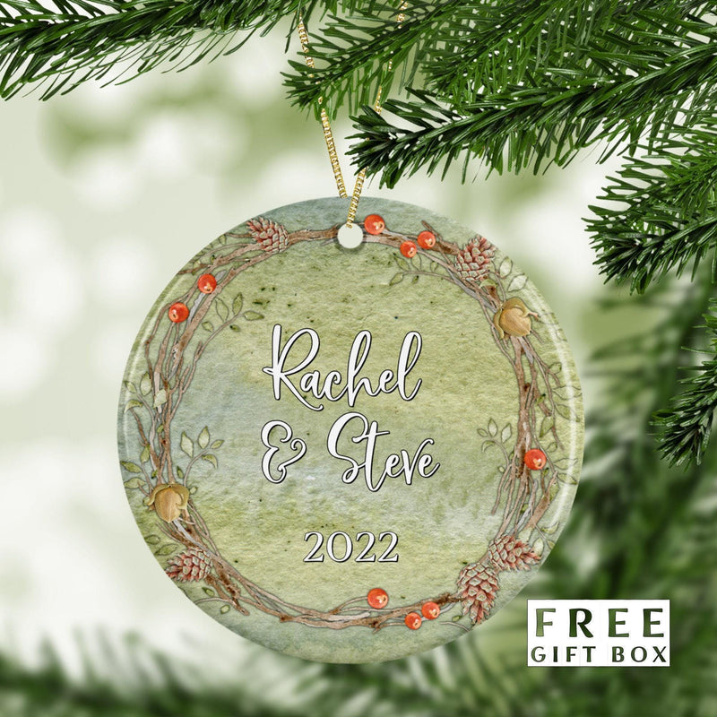 Our First Christmas Keepsake - Custom Wedding Ornament for Newlyweds