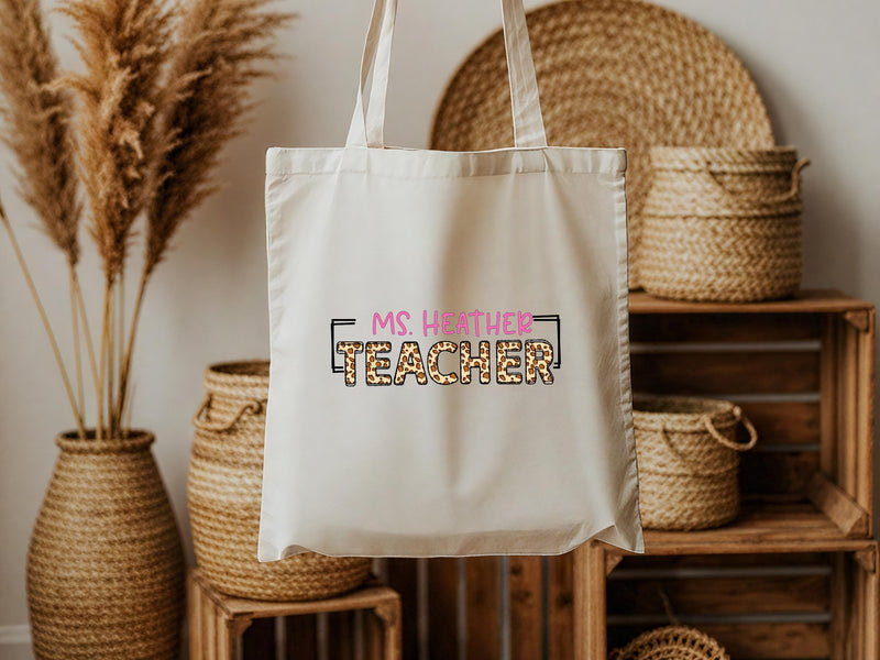 Personalized Teacher Canvas Tote Bag: Appreciation Gift