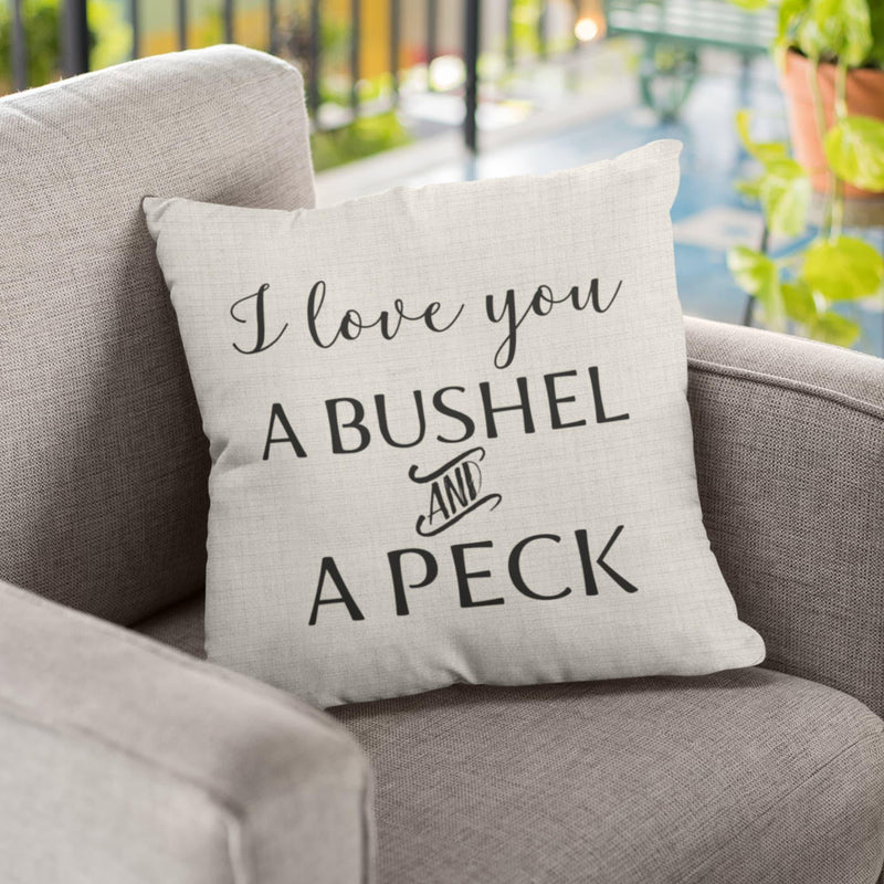 I Love You a Bushel and a Peck, Throw Pillow, Fall Pillow, Pillow Cover, Wedding Gift, Anniversary Gift, Housewarming Gift, Home Decor, PI22