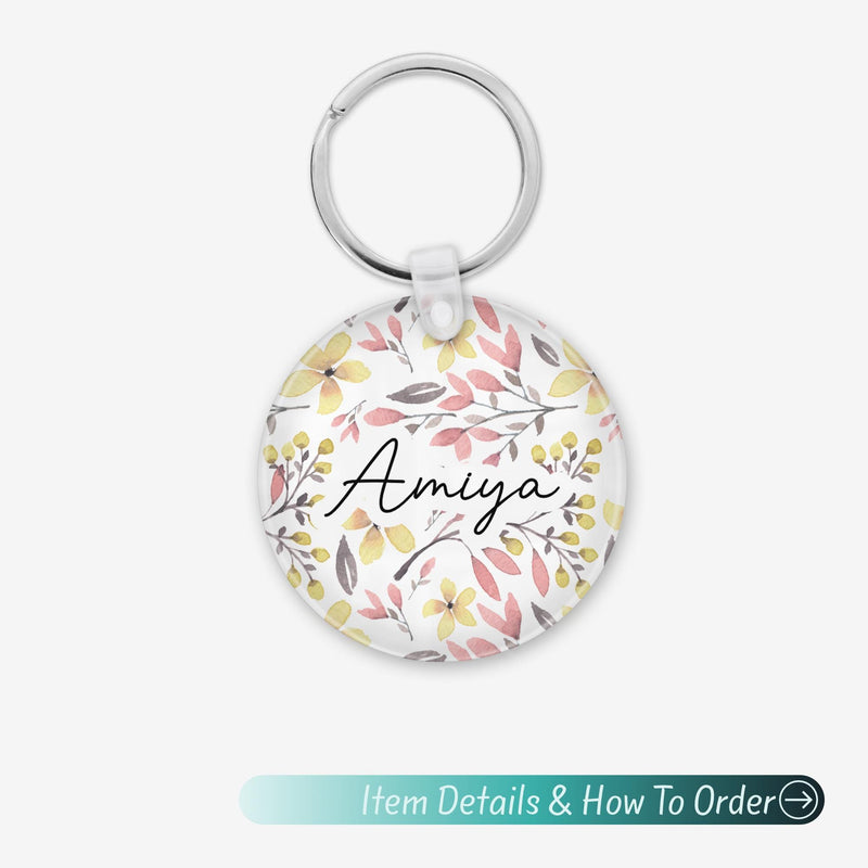 Custom Name Keychain – Cute Acrylic Keychain, Bridesmaid Gift, Shabby Chic Bag Charm