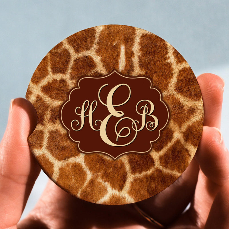 Car Coasters, Giraffe Coasters, Personalized Coaster, Anniversary Gift, Monogram Coasters, Wedding Gift, Monogrammed Gifts, CC65