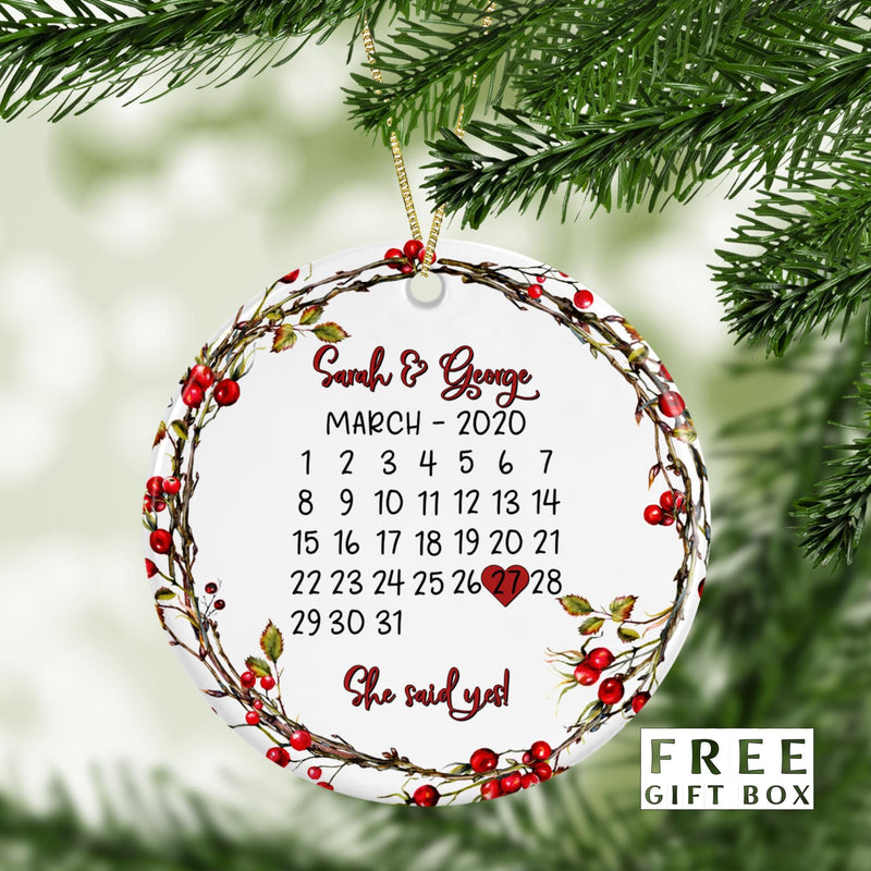 Our First Christmas Engaged Ornament - Couples & Family Christmas Tree Keepsake