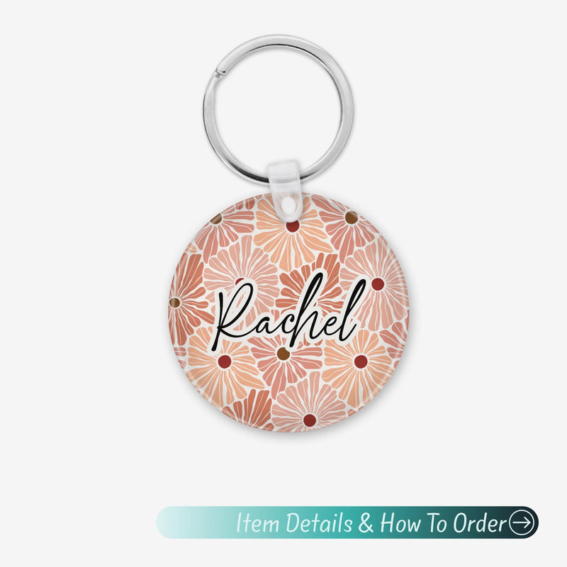 Custom Name Keychain – Cute Acrylic Keychain, Bridesmaid Gift, Shabby Chic Bag Charm
