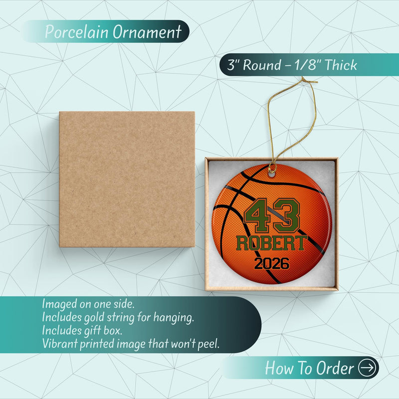 Basketball Ornament: Graduation & Holiday Keepsake Gift
