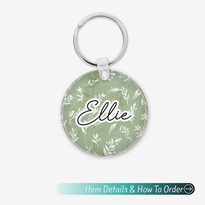 Custom Name Keychain – Cute Acrylic Keychain, Bridesmaid Gift, Shabby Chic Bag Charm