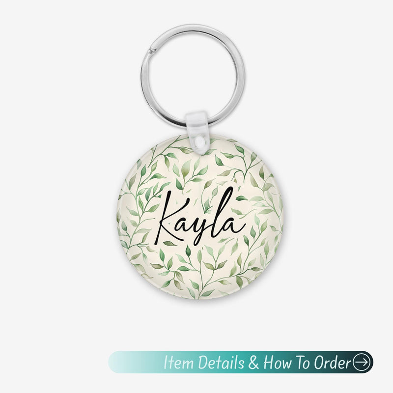 Custom Name Keychain – Cute Acrylic Keychain, Bridesmaid Gift, Shabby Chic Bag Charm