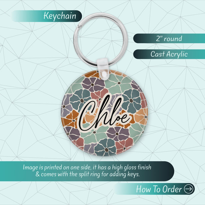 Custom Name Keychain – Cute Acrylic Keychain, Bridesmaid Gift, Shabby Chic Bag Charm