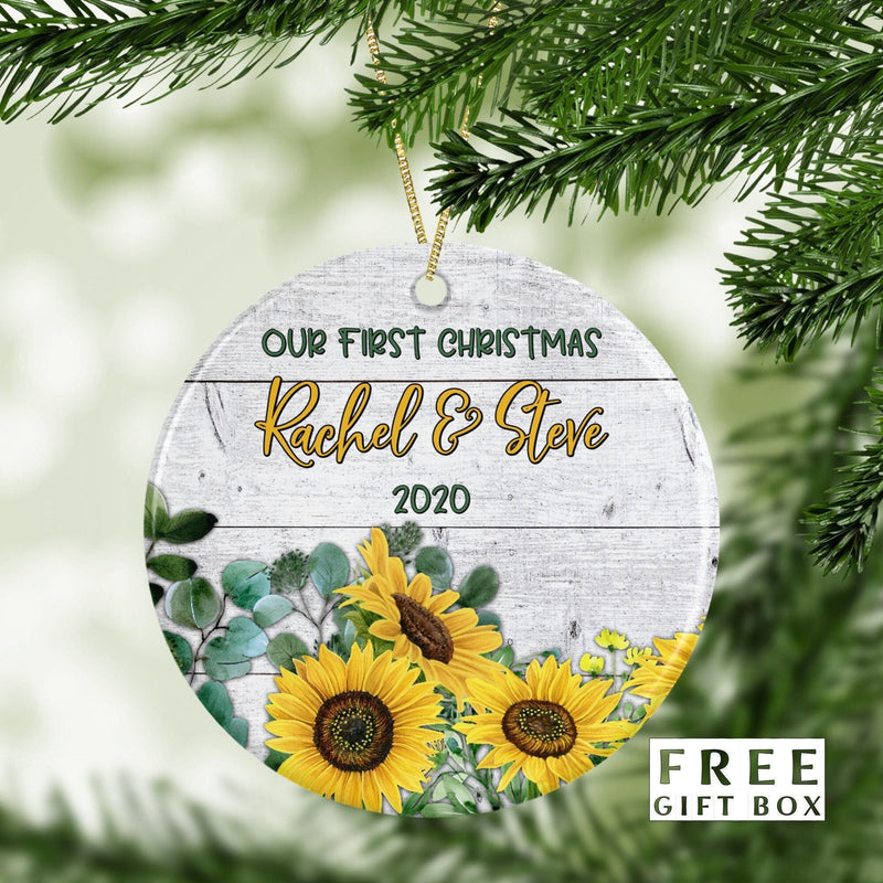 Sunflower Engagement Ornament - Perfect Wedding Keepsake & Mother-In-Law Gift