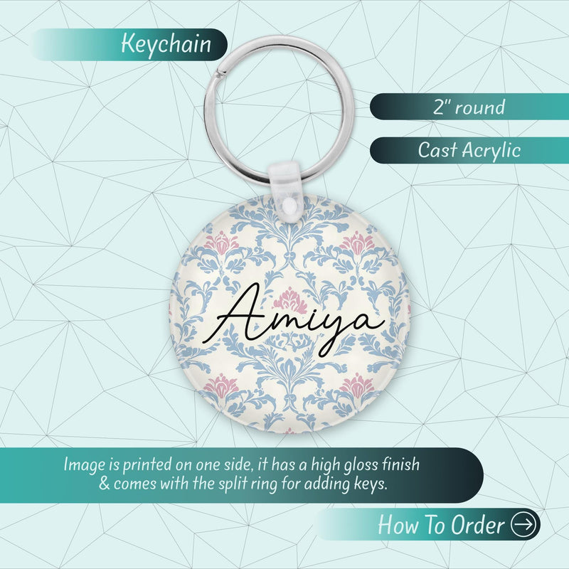 Custom Name Keychain – Cute Acrylic Keychain, Bridesmaid Gift, Shabby Chic Bag Charm