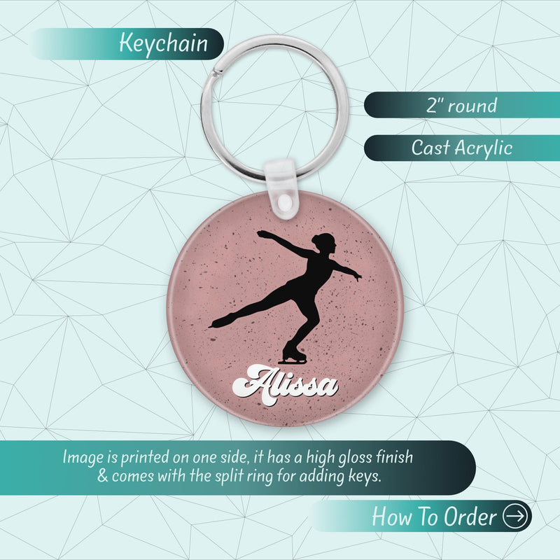 Figure Skater Keychain: Personalized Acrylic Ice Skating Gift