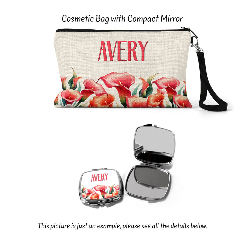 Calla Lily Spring Flowers Cosmetic Bag - Perfect Bridesmaid & Wedding Gift