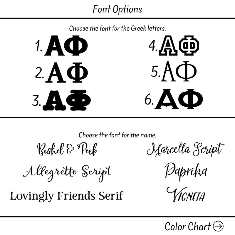 Alpha Phi Custom Skinny Tumbler - Perfect Sorority Gift