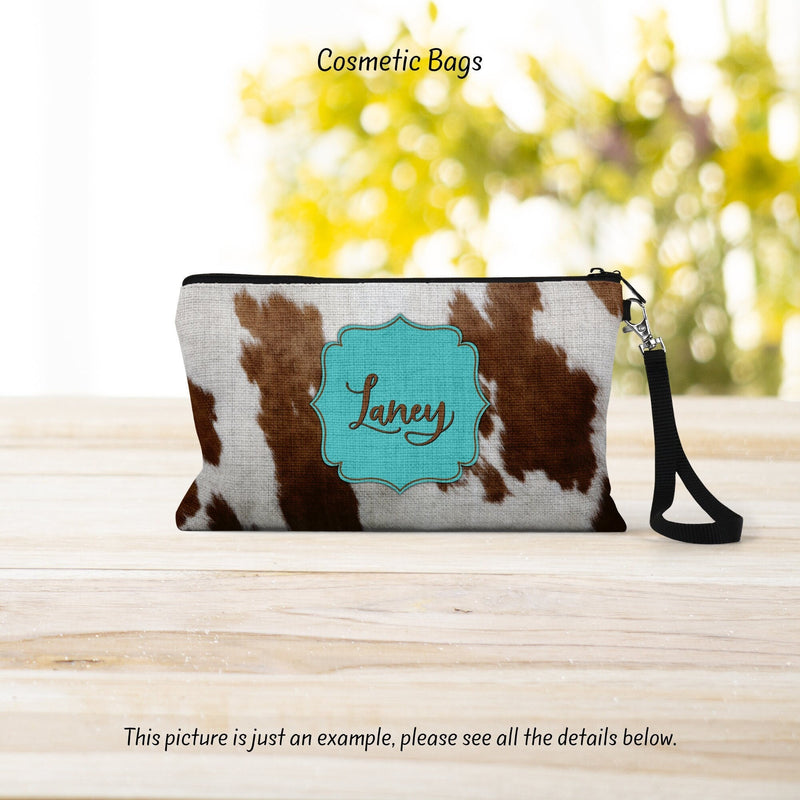 Cow Print Makeup Bag - Cosmetic Organizer for Bridesmaids, Wife, Girlfriend, and Best Friends