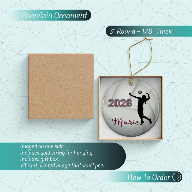Volleyball Ornament, Senior Graduation Commemorative, Christmas Keepsake