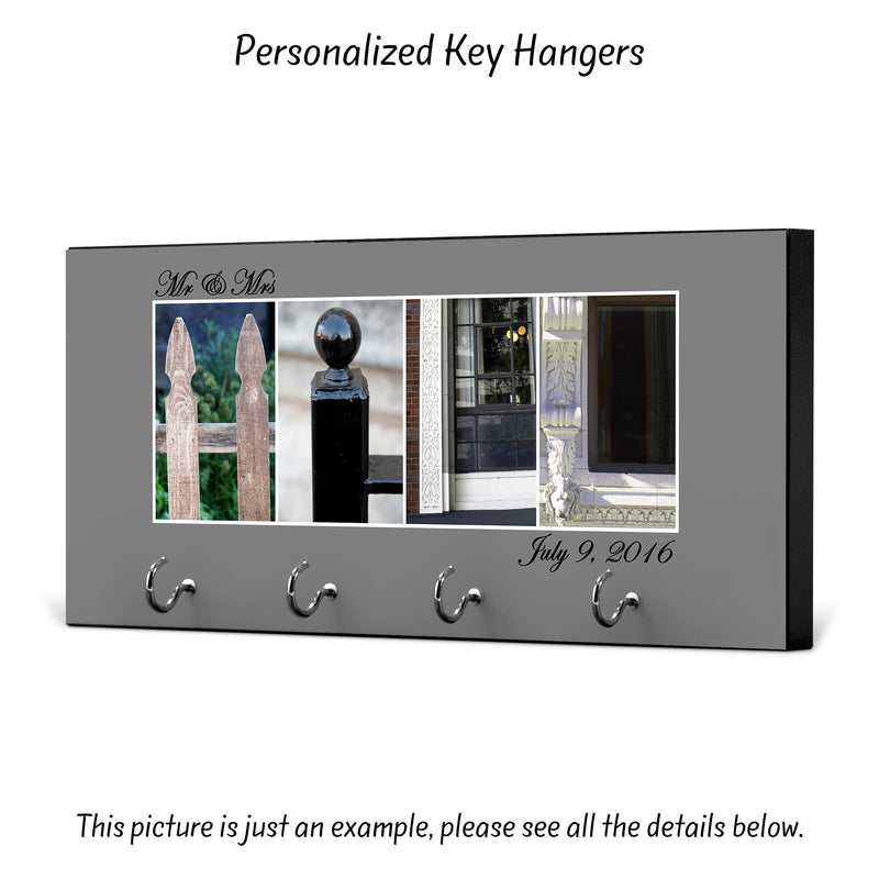 Custom Couple Key Holder for Wall - Perfect 1st Anniversary or Newly Wed Gift