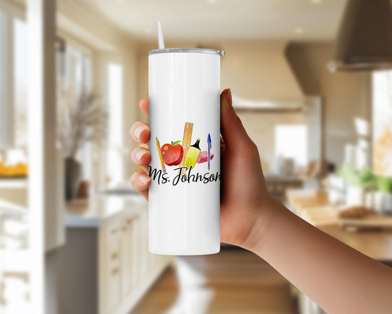 Personalized Teacher Tumbler: 20oz Insulated Coffee Cup, Teacher Appreciation Gift