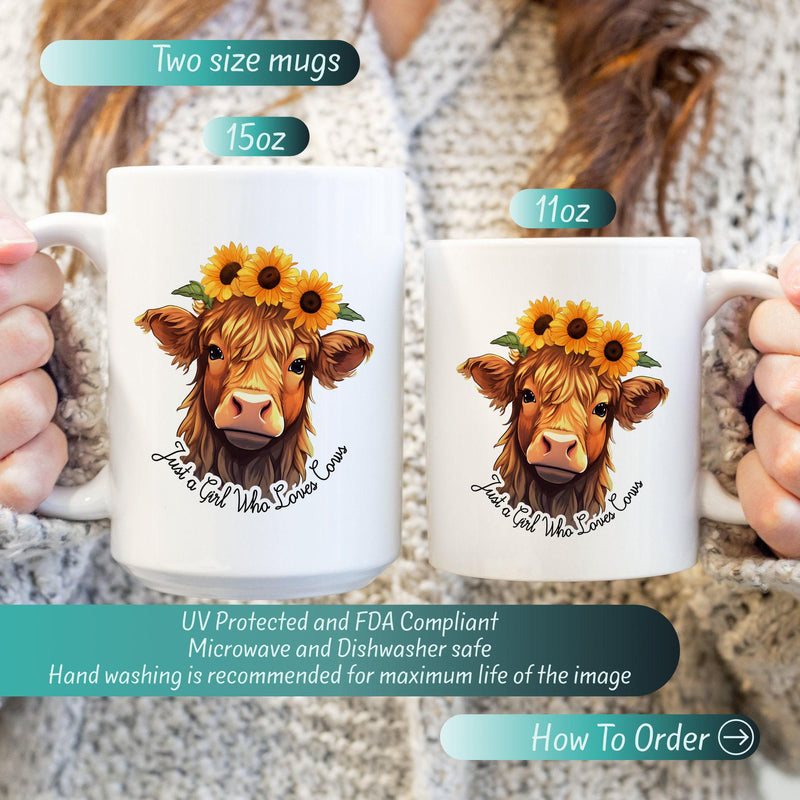 Custom Highland Cow Mug: Farmhouse Decor, Cow Lover Gift