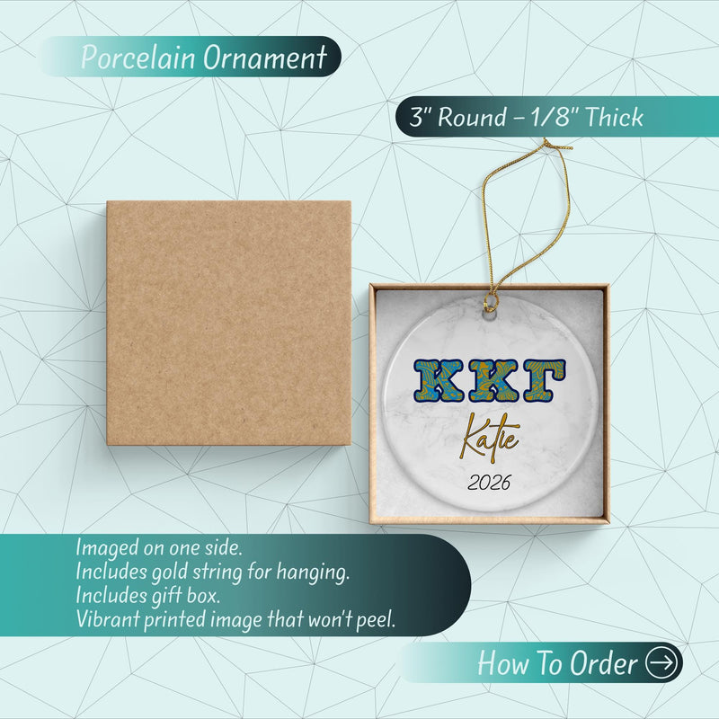 Kappa Kappa Gamma Ornament: Custom Sorority Gift