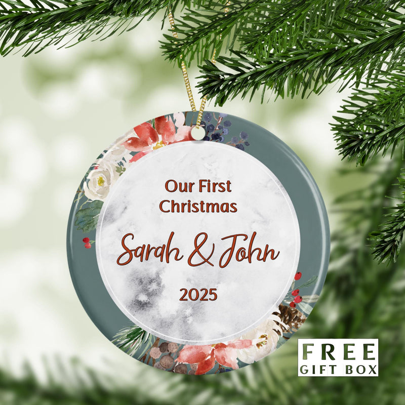 Our First Christmas Custom Couple Ornament - Perfect Stocking Stuffer
