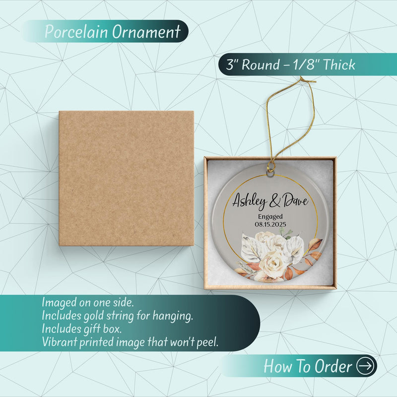 Personalized Mr and Mrs Christmas Ornament - Engagement Keepsake - Couples Gift