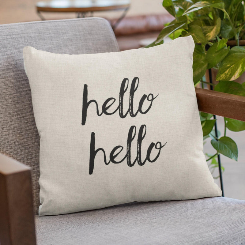 Hello Pillow, Throw Pillow, Fall Pillow, Pillow Cover, Wedding Gift, Anniversary Gift, Housewarming Gift, Home Decor, PI26