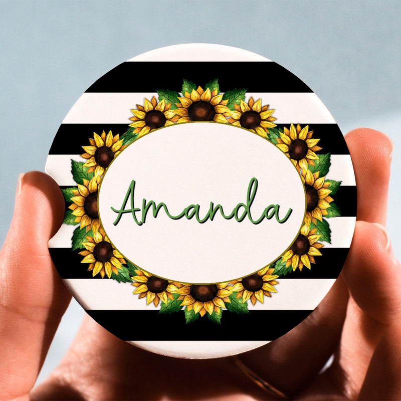Sunflower Car Coasters Gift for Her Mothers Day Gift Wedding Favors Best Friends Gifts Graduation Gift Gifts for Mom Sister Gift, CC79