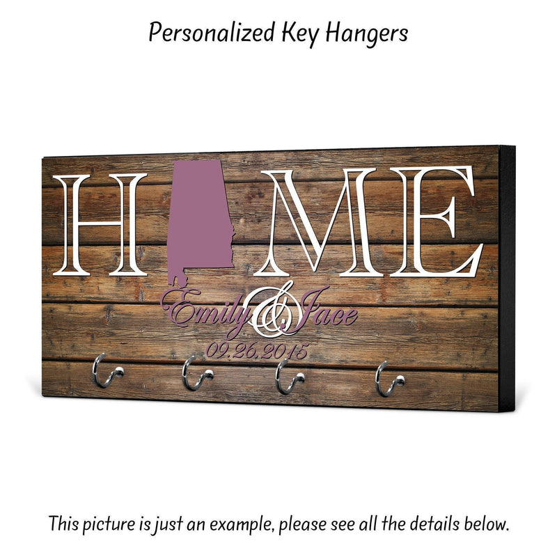 Personalized Housewarming Gift, New Home Gift, Key Holder, Key Rack, Key Hanger, Monogrammed Wedding Gift, Key Wall Organizer, KH07