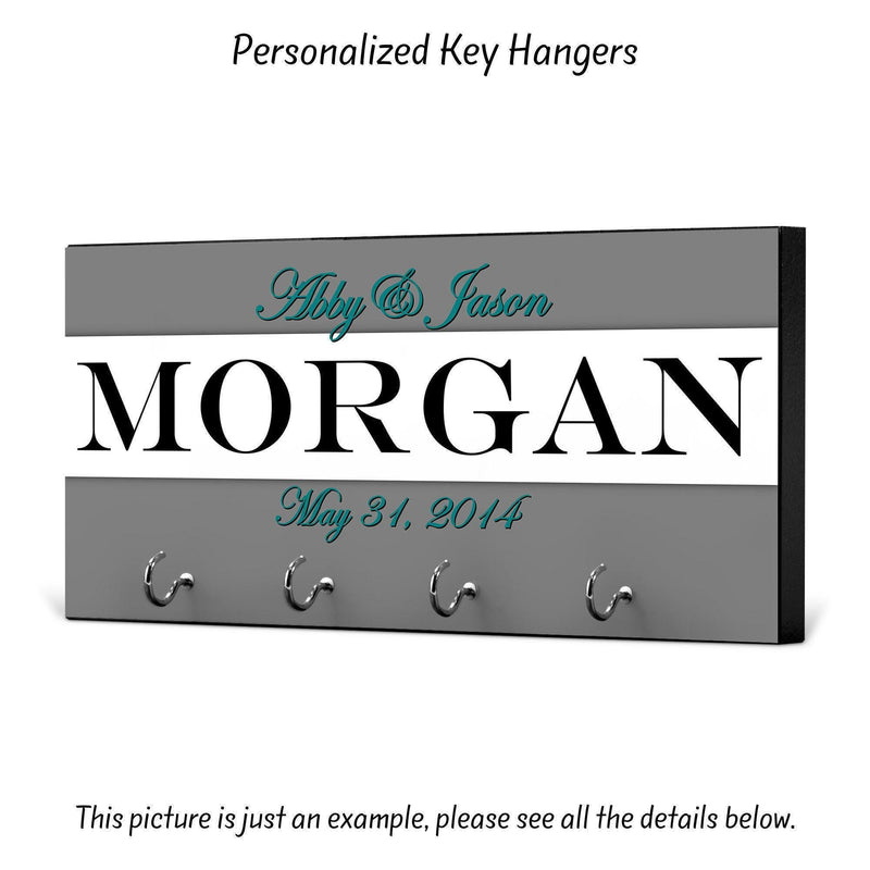 Personalized Housewarming Gift, New Home Gift, Key Holder, Key Rack, Key Hanger, Monogrammed Wedding Gift, Key Wall Organizer, KH08
