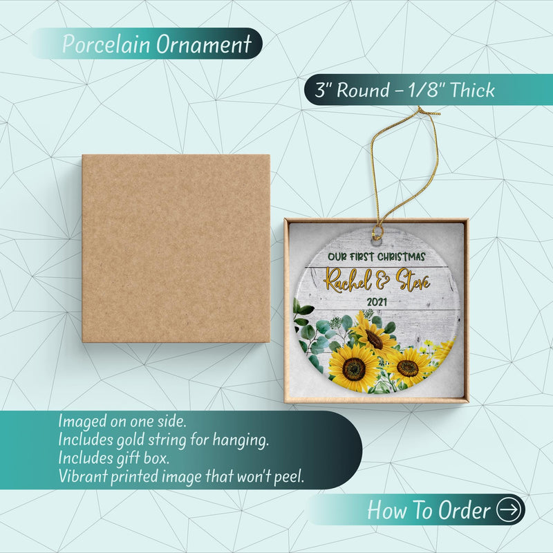 Sunflower Engagement Ornament - Perfect Wedding Keepsake & Mother-In-Law Gift