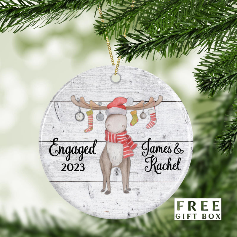 Engaged Custom Ornament: Porcelain Keepsake Gift