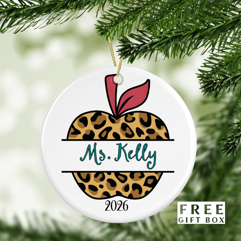 Personalized Teacher Ornament: Ceramic Holiday Keepsake Gift Box