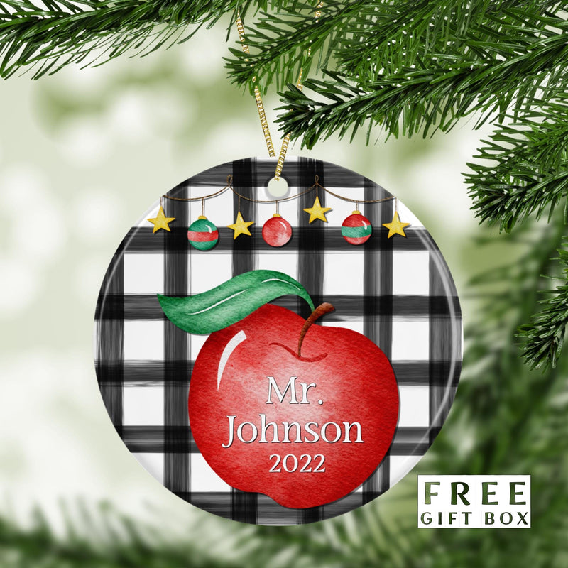 Personalized Teacher Ornament - Teacher Appreciation Gift Box