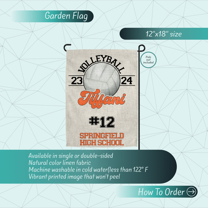 Senior 2024 Volleyball Garden Flag: Personalized Linen Decor