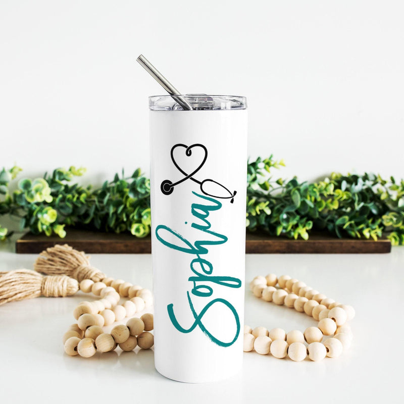 Skinny Tumbler, Nurse Gift, Nurse Tumbler, Nurse Bottle, Bridesmaid Gift, Bridesmaid, Bachelorette Party, Bridal Party Gifts, DS02