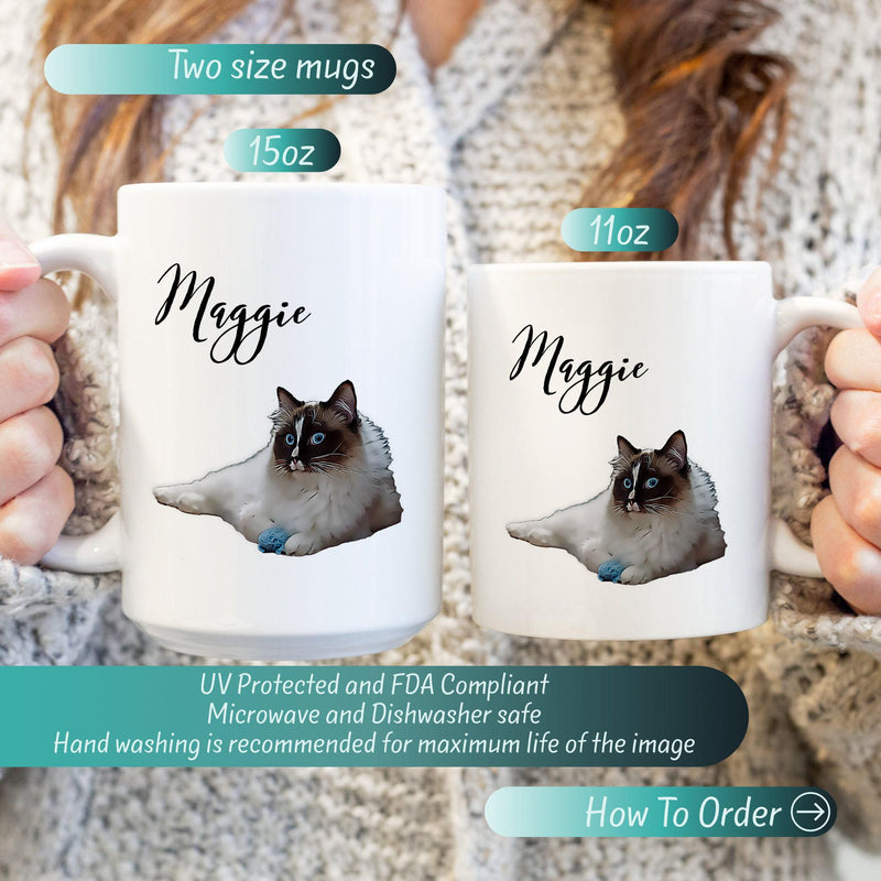 Custom Pet Portrait Mug: Personalized Dog or Cat Lover Gift