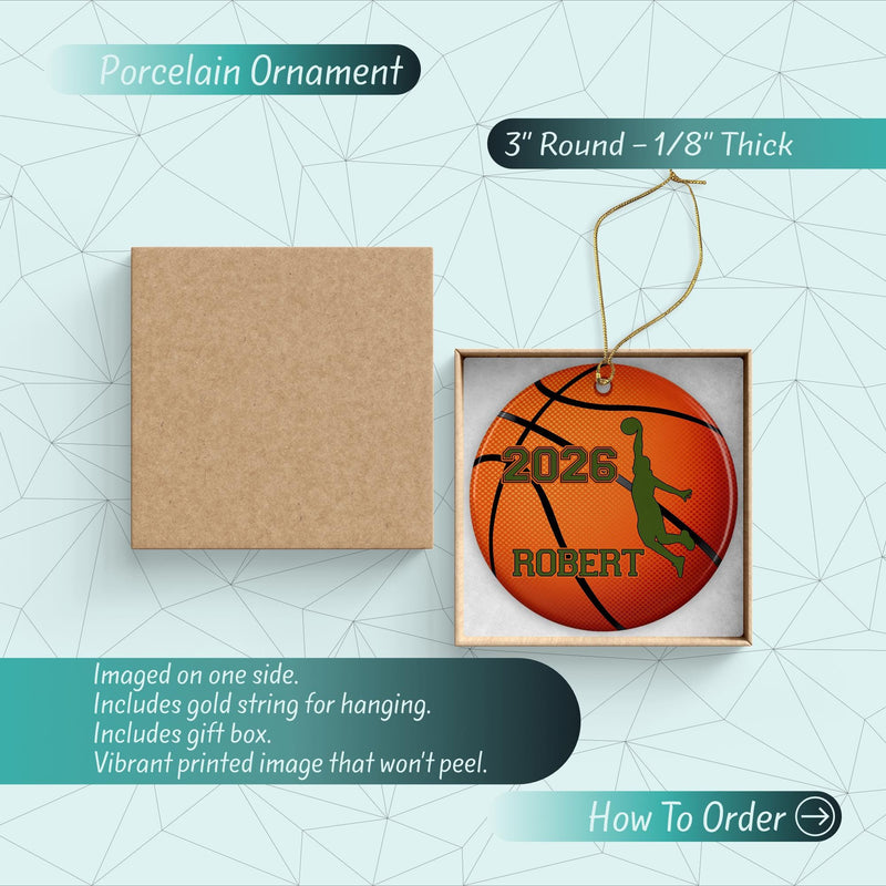 Basketball Ornament: Graduation & Holiday Keepsake Gift
