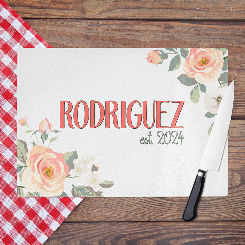Customized Glass Cutting Board - Perfect for Engagement, Newlywed, and Housewarming Gifts